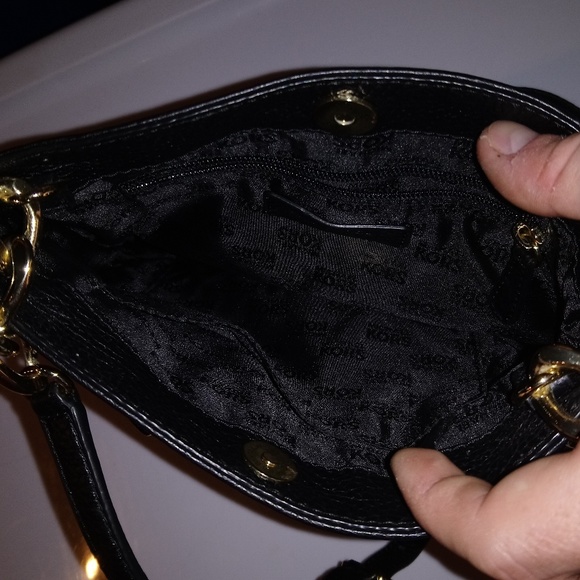 Michael Kors black purse with gold chains, strap - Picture 5 of 7